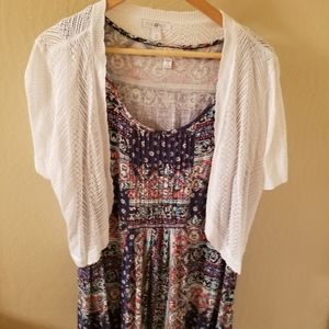 White Crochet Lace Dress Barn Shrug Cardigan XL